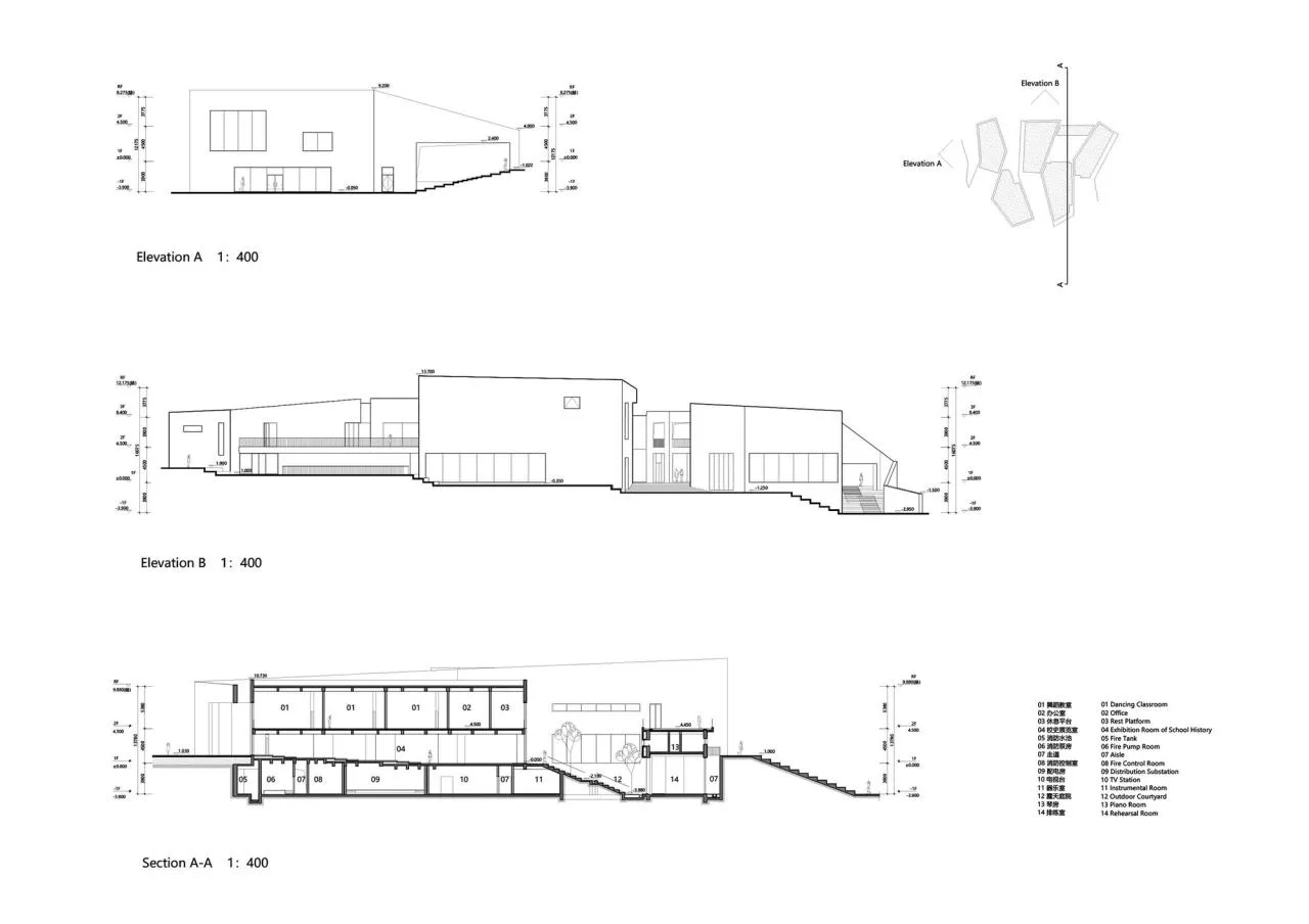 BIM Architecture | Youlan Middle School Graphic Art Comprehensive Building/WAU Architecture Firm