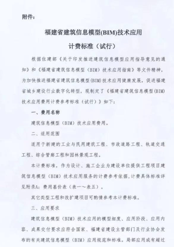 BIM Q&A | Notice on Issuing the "Fujian Province Building Information Modeling (BIM) Technology Application Billing Standards (Trial)"