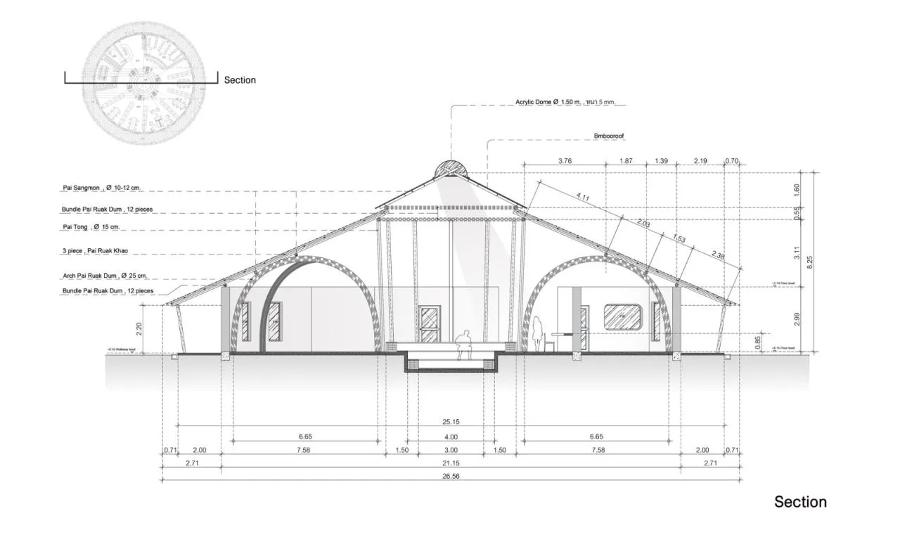 BIM Architecture | Bamboo Structure Architecture, Panyaden Middle School Library/Chiangmai Life Architects