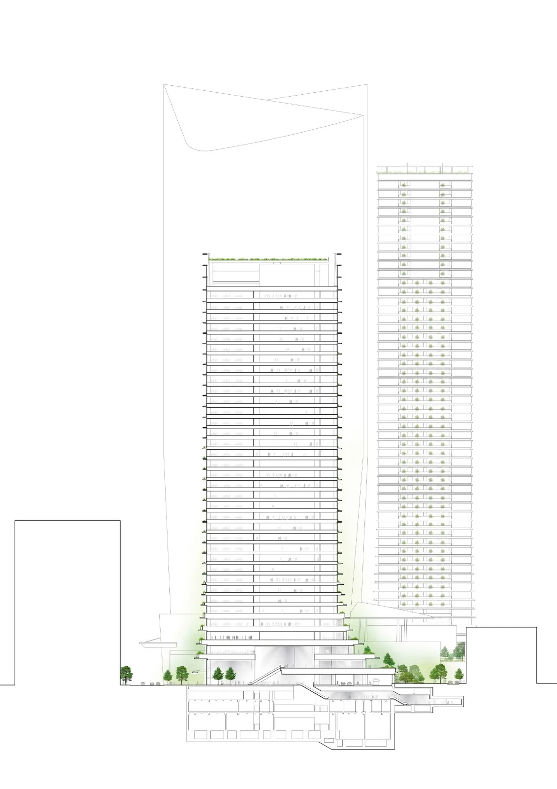BIM Architecture | Tokyo's tallest district, Tiger Gate Hill/ingenhoven architects