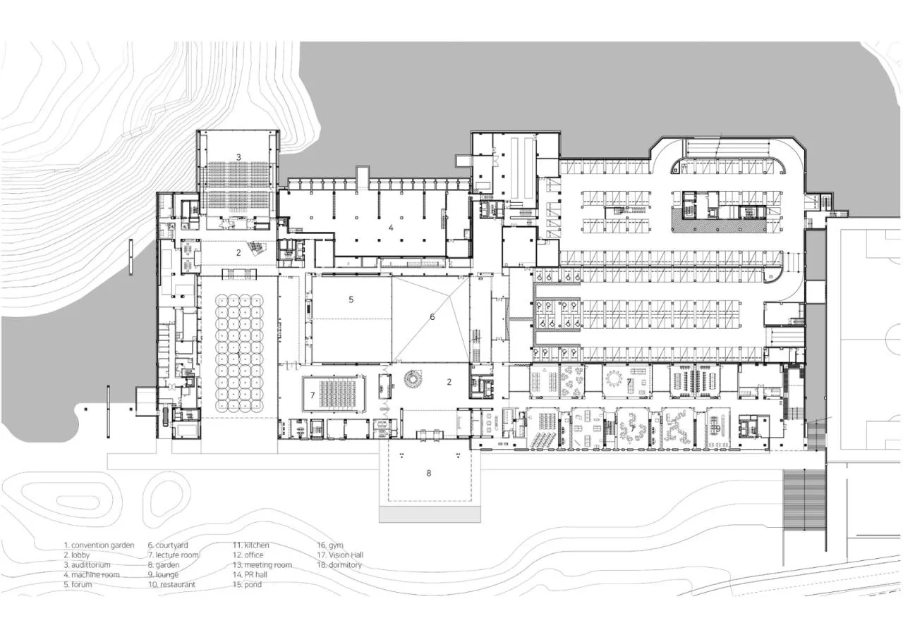Negative Floor Plan of Hyundai Group Global Partner Center+Gyeongju University Campus Area