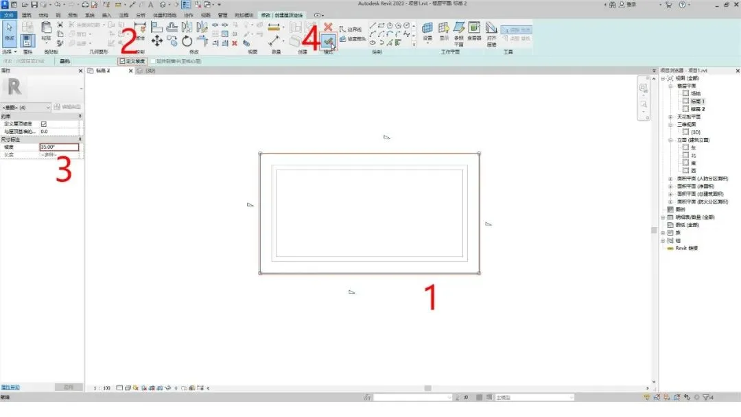How to draw a sloping roof in Revit using BIM techniques? How to draw sloping roofs in Revit (Type 3)