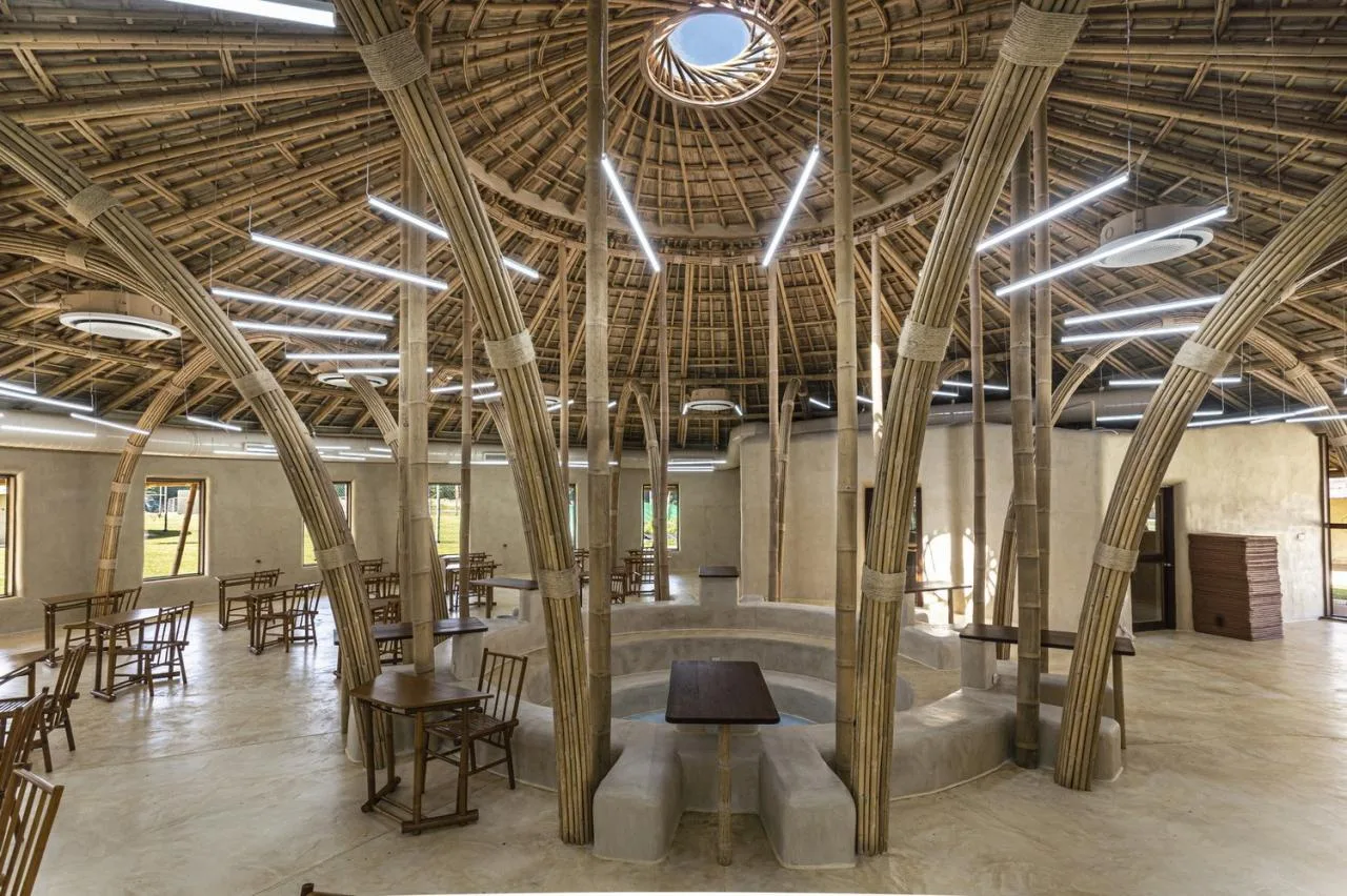 BIM Architecture | Bamboo Structure Architecture, Panyaden Middle School Library/Chiangmai Life Architects