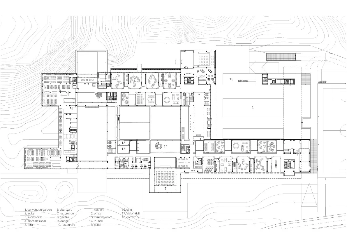 First Floor Plan of Hyundai Group Global Partner Center+Gyeongju University Campus Area