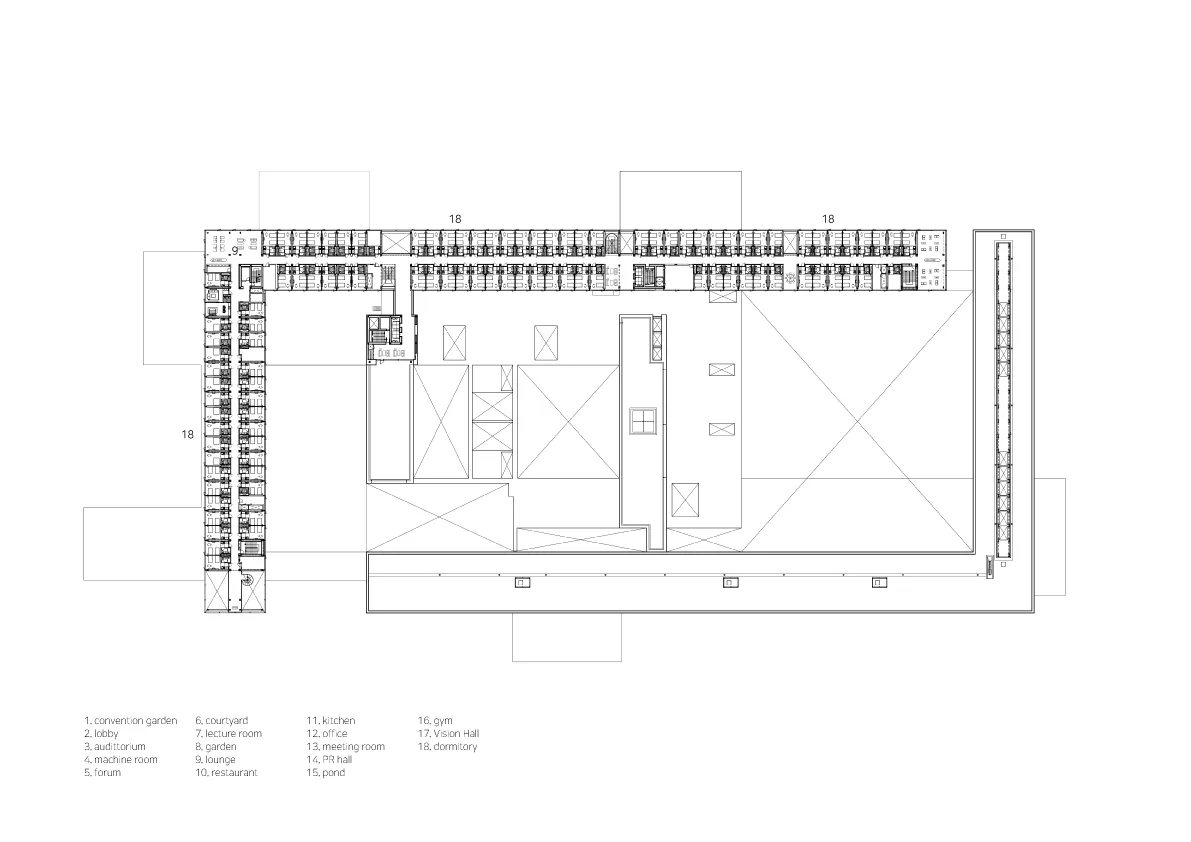 Fourth Floor Plan of Hyundai Group Global Partner Center+Gyeongju University Campus Area