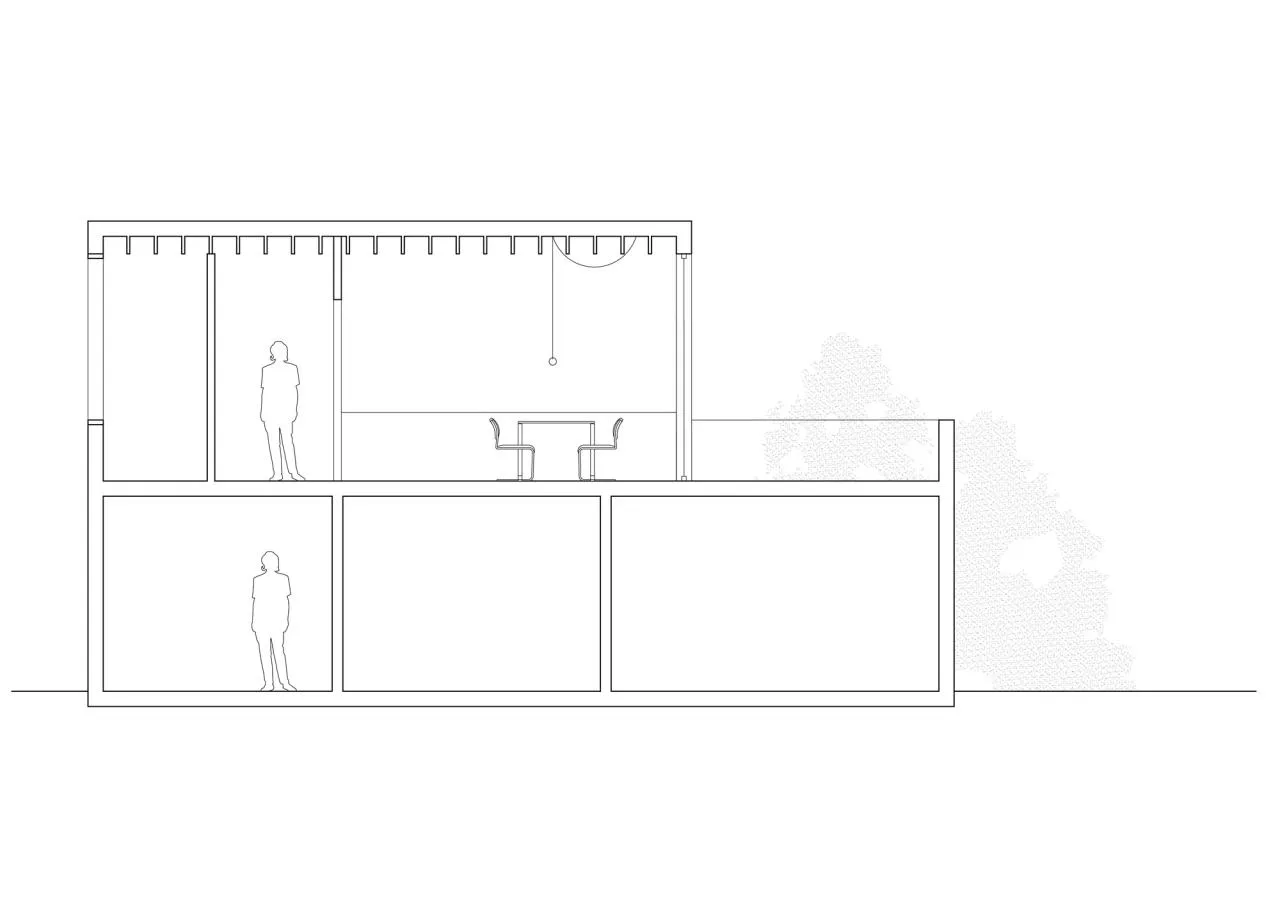 BIM Architecture | HEIDE Residence Section Diagram / Airship Architecture + Architecture Studio Vos