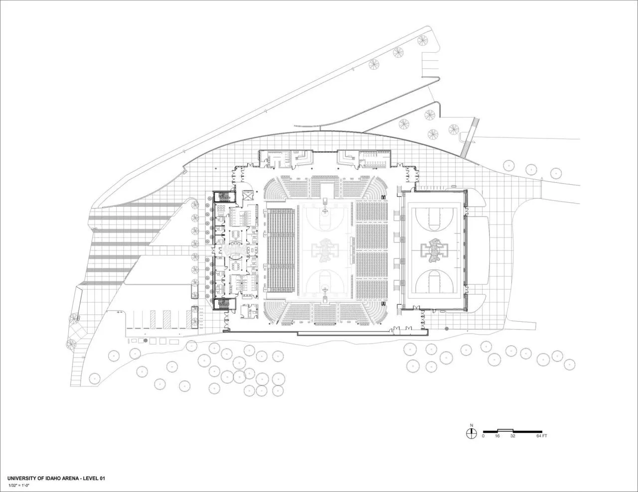 BIM Architecture | University of Idaho Central Credit Union Gymnasium/Opsis Architecture