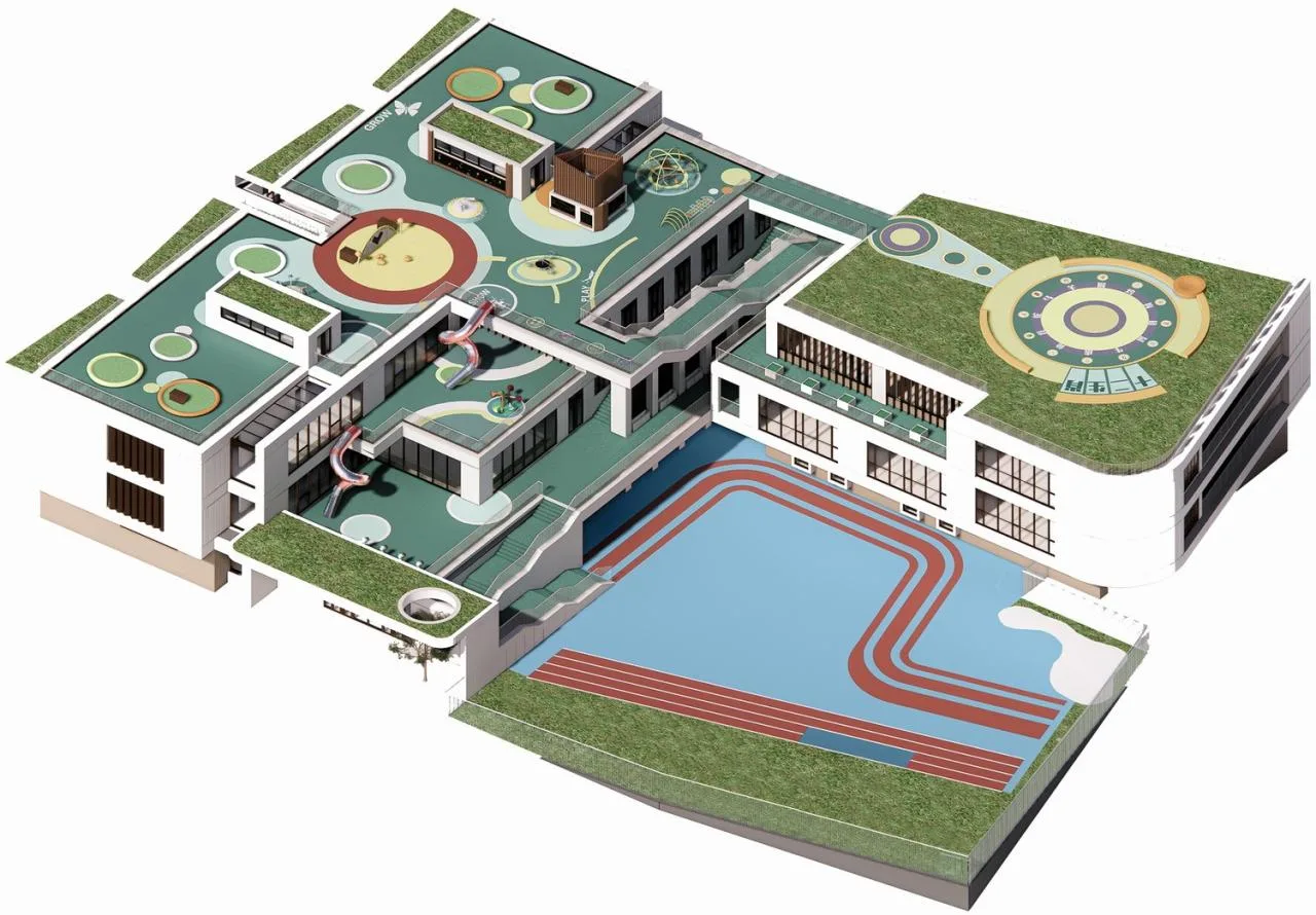 BIM architecture | This may be the ceiling of a small town kindergarten: Shaanxi Ankang High tech Fifth Kindergarten/UUA Architectural Firm