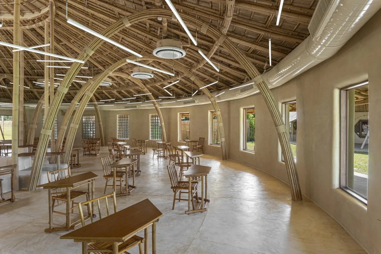 BIM Architecture | Bamboo Structure Architecture, Panyaden Middle School Library/Chiangmai Life Architects