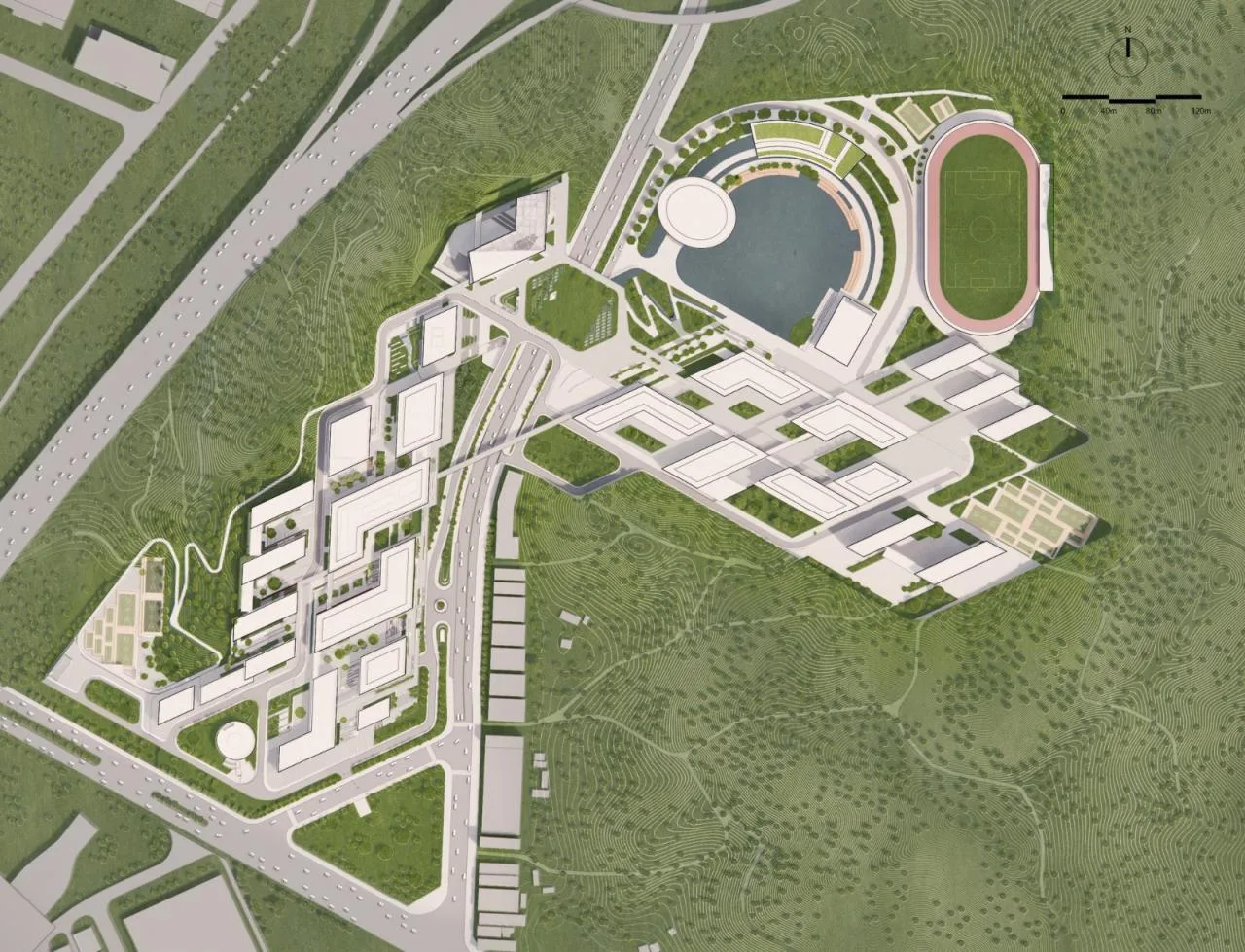 BIM Architecture | City University of Hong Kong (Dongguan) Campus, parallelogram network/HENN Haiyin Architecture