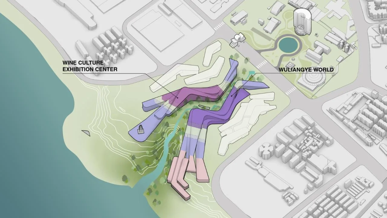 BIM Architecture | 'Canyon Architecture' Extending to Minjiang River, Wuliang Oriental Wine Valley Plan Announced/Orel Shiren