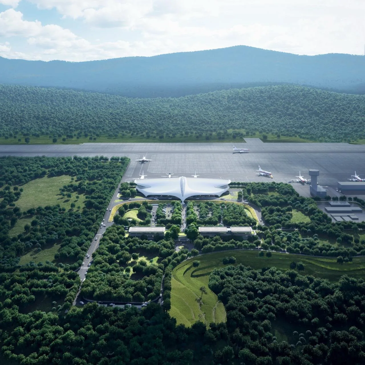 BIM Architecture | 'Flying Birds in the Mountains': Design of Lishui Airport in Zhejiang/MAD by Ma Yansong