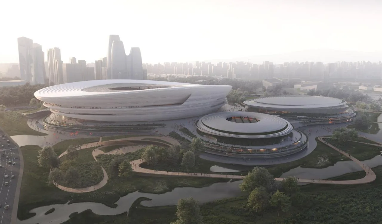 BIM Architecture | Layer by layer blinds, Zaha Hadid Architects wins' Hangzhou Future Science and Technology Cultural Center International Sports Center