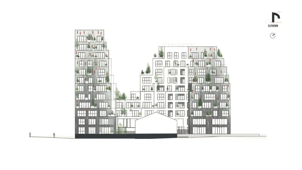 BIM Architecture | Landscape Residential Complex Ascension/MVRDV Elevation Drawing