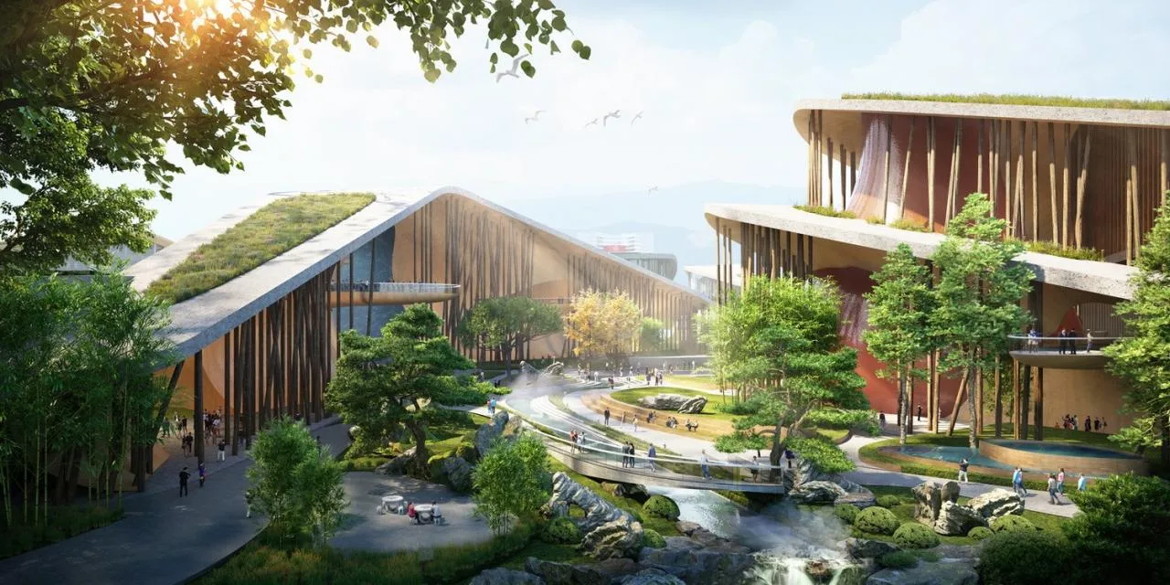 BIM Architecture | 'Canyon Architecture' Extending to Minjiang River, Wuliang Oriental Wine Valley Plan Announced/Orel Shiren