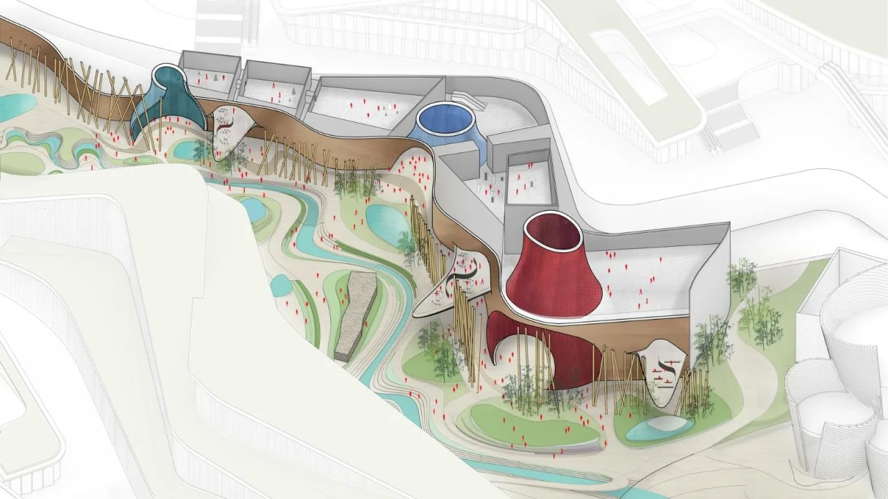BIM Architecture | 'Canyon Architecture' Extending to Minjiang River, Wuliang Oriental Wine Valley Plan Announced/Orel Shiren