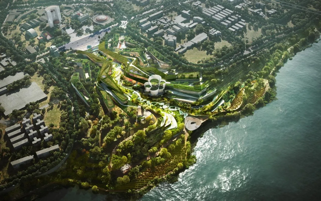 BIM Architecture | 'Canyon Architecture' Extending to Minjiang River, Wuliang Oriental Wine Valley Plan Announced/Orel Shiren