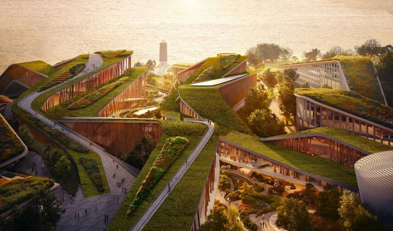 BIM Architecture | 'Canyon Architecture' Extending to Minjiang River, Wuliang Oriental Wine Valley Plan Announced/Orel Shiren