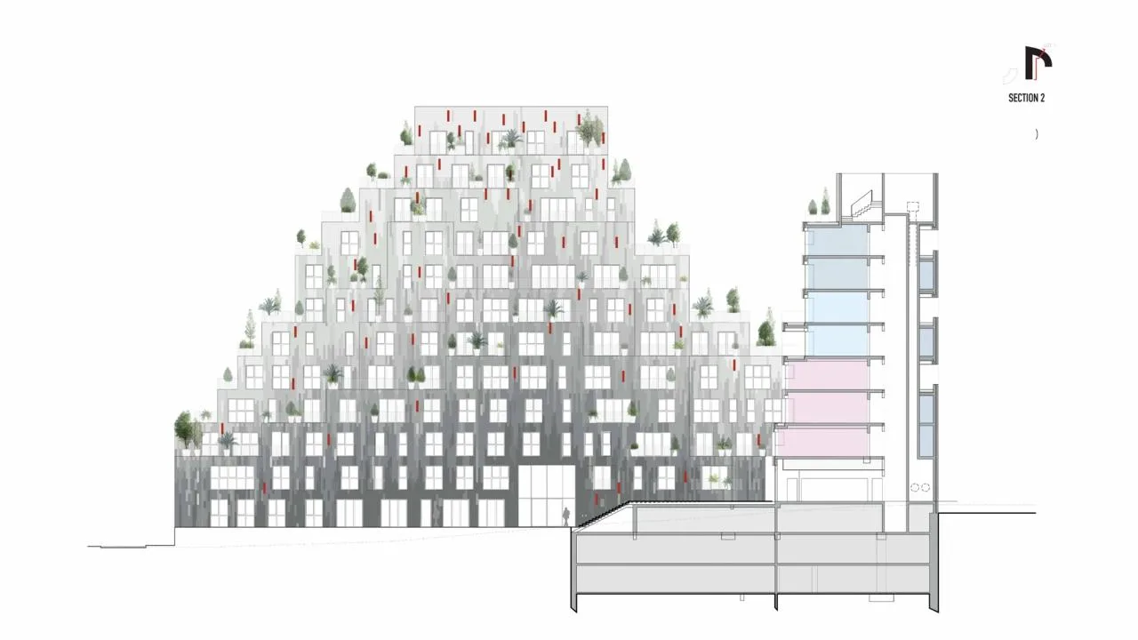 BIM Architecture | Landscape Residential Complex Ascension/MVRDV Section Diagram
