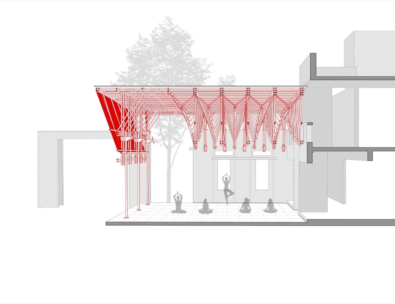 BIM Architecture | Craftsman Bamboo System Yogashala/ThumbImpressions