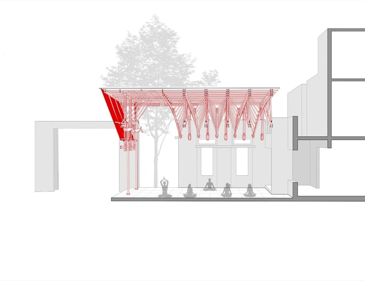 BIM Architecture | Craftsman Bamboo System Yogashala/ThumbImpressions