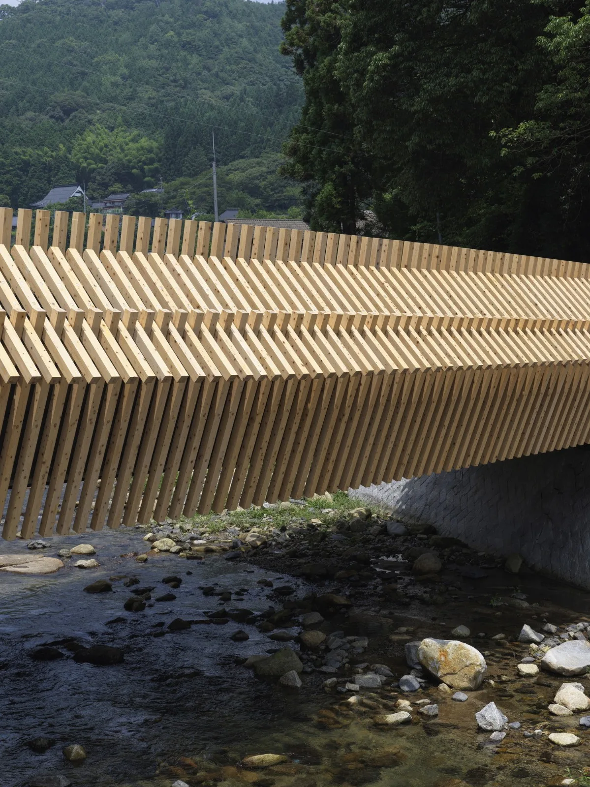 BIM Architecture | Combining Traditional Woodworking Techniques with Modern Computing Technology, Kusugibashi/Kengo Kuma Architecture Urban Design Firm