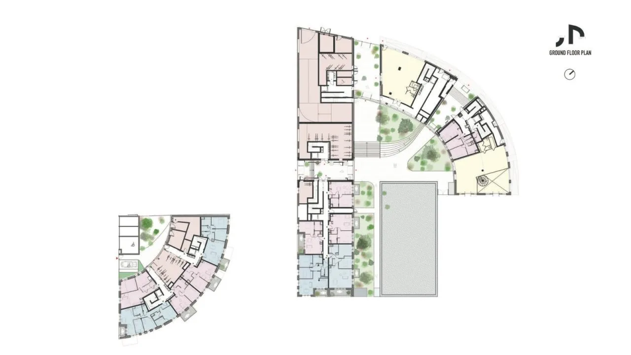 BIM Architecture | Landscape Residential Complex Ascension/MVRDV First Floor Plan