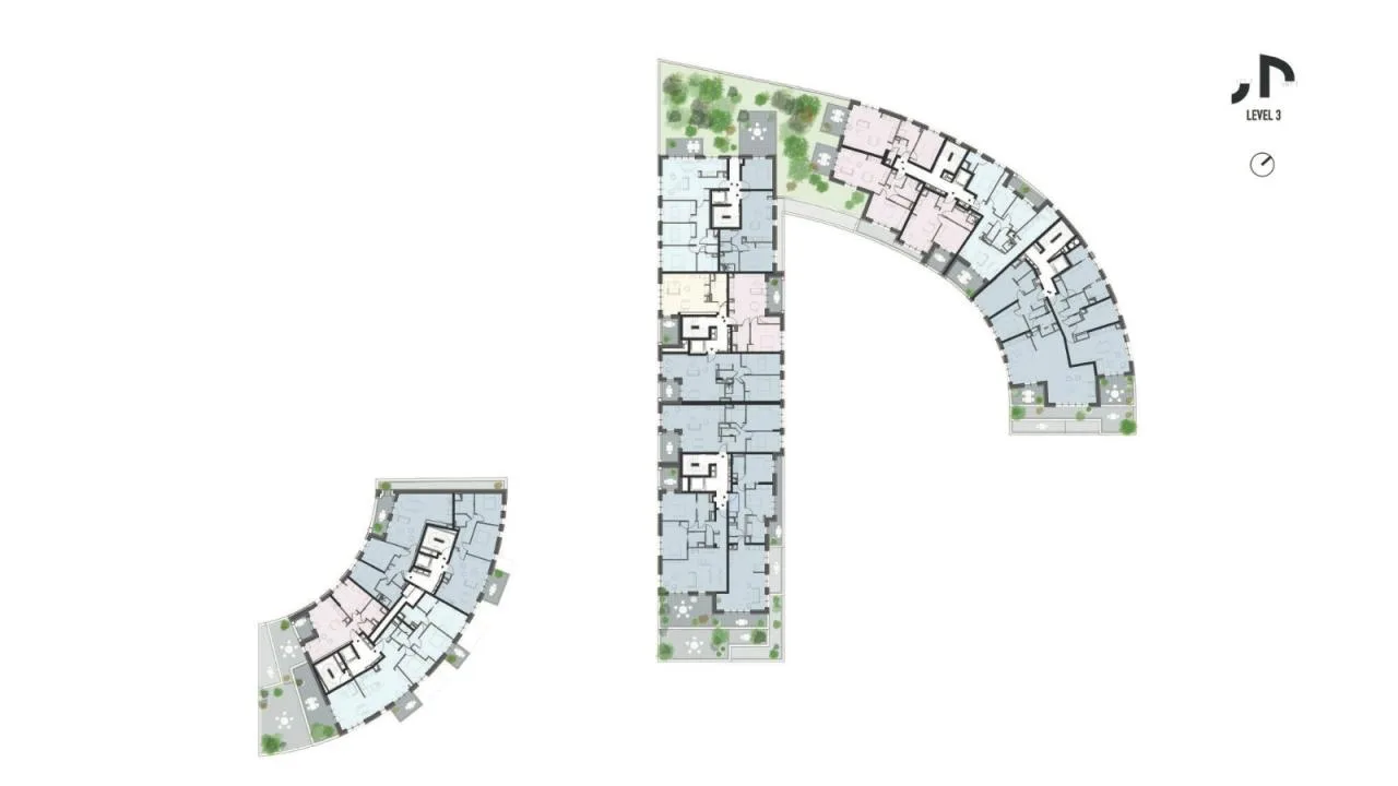 BIM Architecture | Landscape Residential Complex Ascension/MVRDV Third Floor Plan