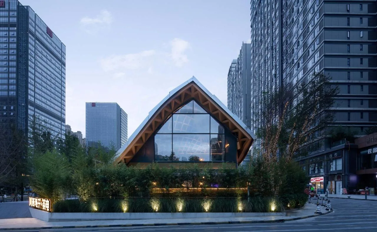 BIM Architecture | Jiaozi Avenue Wooden Roof Restaurant/Zhiye Building