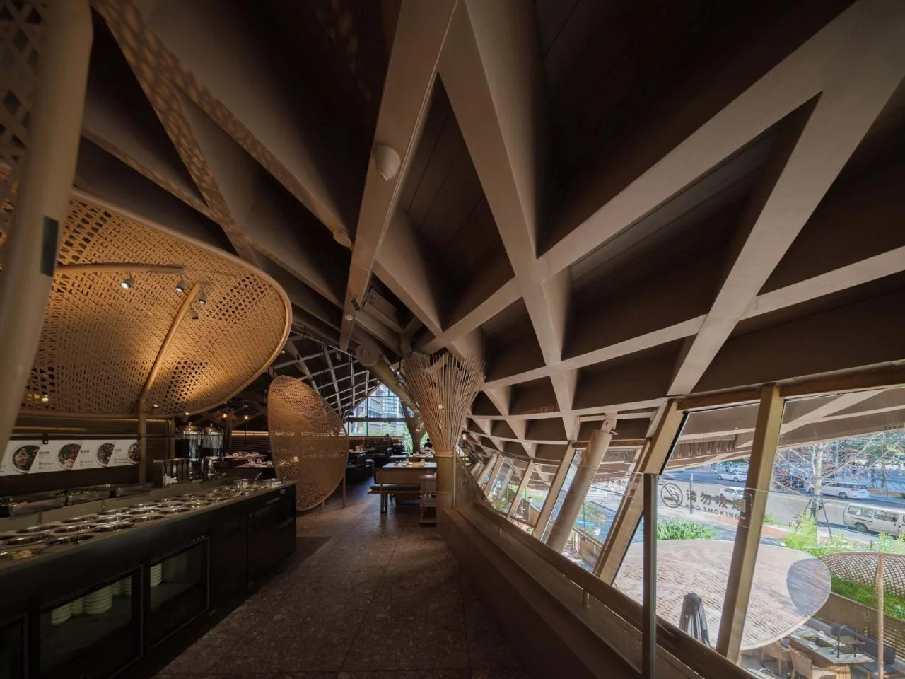BIM Architecture | Jiaozi Avenue Wooden Roof Restaurant/Zhiye Building