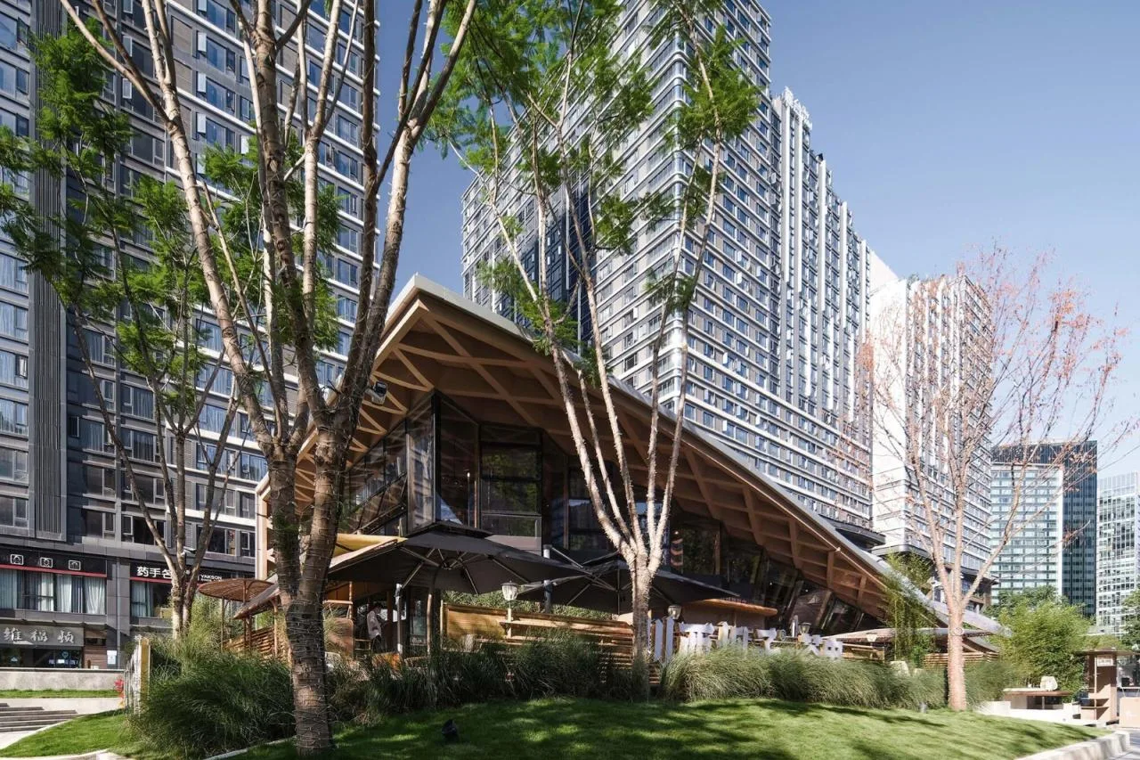 BIM Architecture | Jiaozi Avenue Wooden Roof Restaurant/Zhiye Building