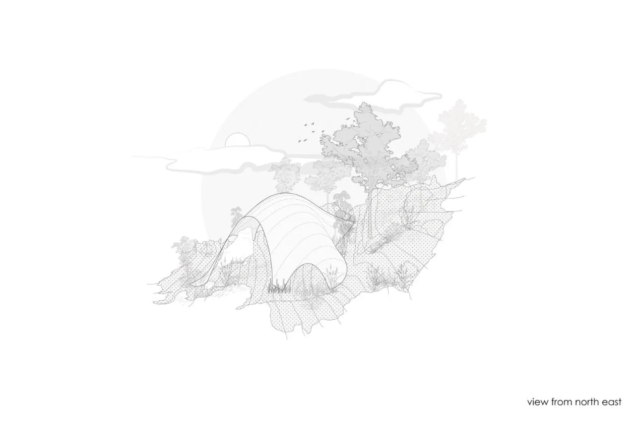 BIM architecture | Thin shell dome structure cowshed/Rnd Earth