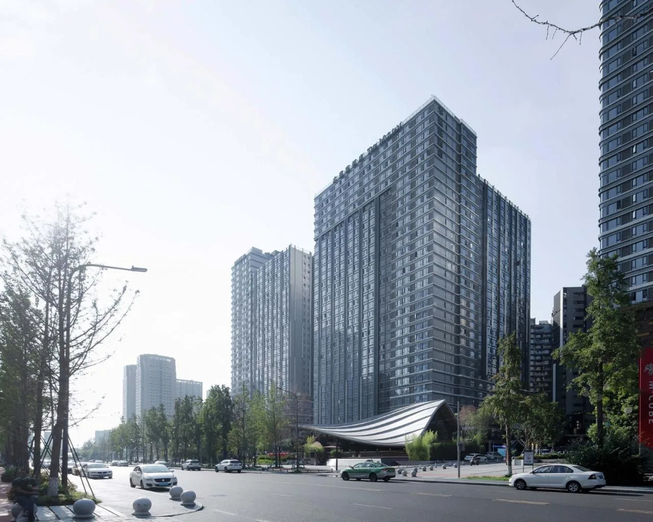 BIM Architecture | Jiaozi Avenue Wooden Roof Restaurant/Zhiye Building