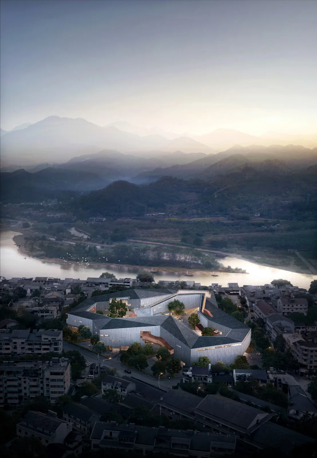 BIM Architecture | Zhejiang Lishui Guyan Painting Town Art Center Breaks Ground/Meng Fanhao line+Architecture Firm