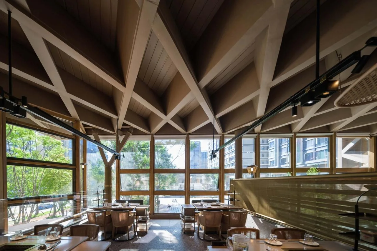 BIM Architecture | Jiaozi Avenue Wooden Roof Restaurant/Zhiye Building