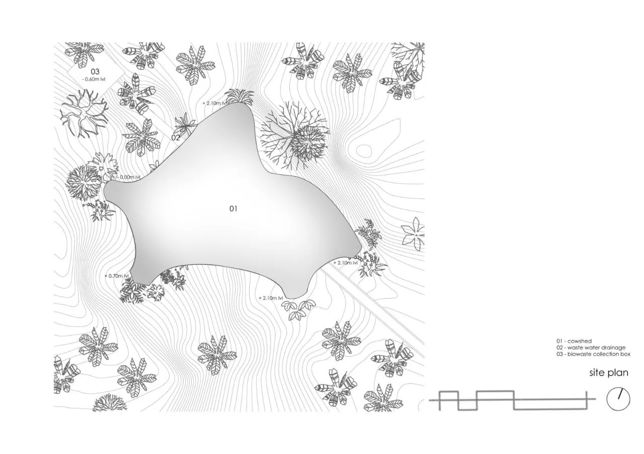 BIM architecture | Thin shell dome structure cowshed/Rnd Earth
