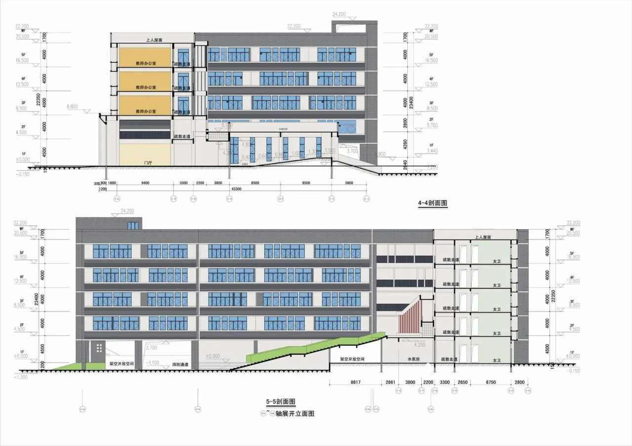 BIM Architecture | Xingshan Leshui Shuzihua: Changjiang Art Engineering Vocational College 3 # Teaching and Training Building/Hubei Jianyifeng Engineering Design Co., Ltd