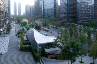 BIM Architecture: Jiaozi Avenue Wooden Roof Restaurant at Zhiye Building-BIM WORLD