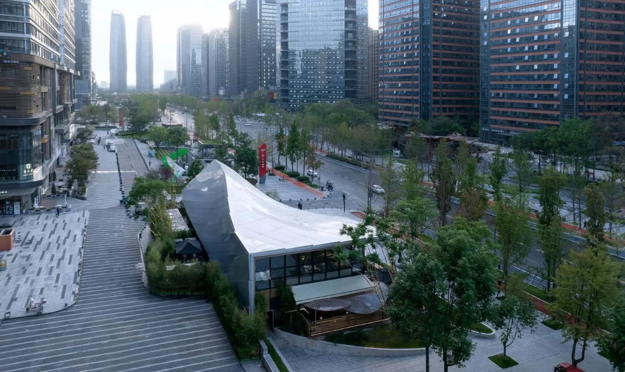 BIM Architecture | Jiaozi Avenue Wooden Roof Restaurant/Zhiye Building