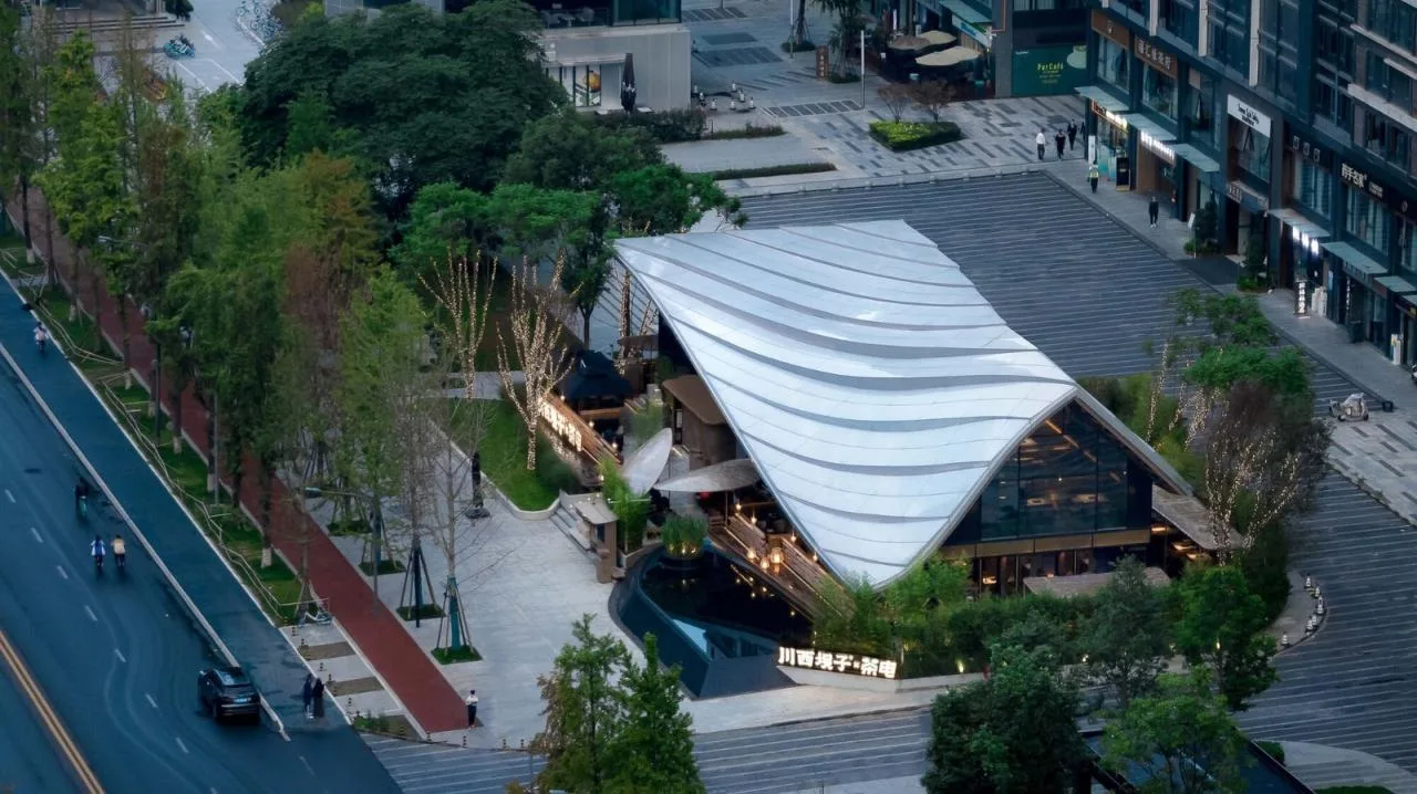 BIM Architecture | Jiaozi Avenue Wooden Roof Restaurant/Zhiye Building
