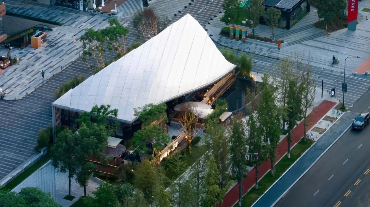 BIM Architecture | Jiaozi Avenue Wooden Roof Restaurant/Zhiye Building