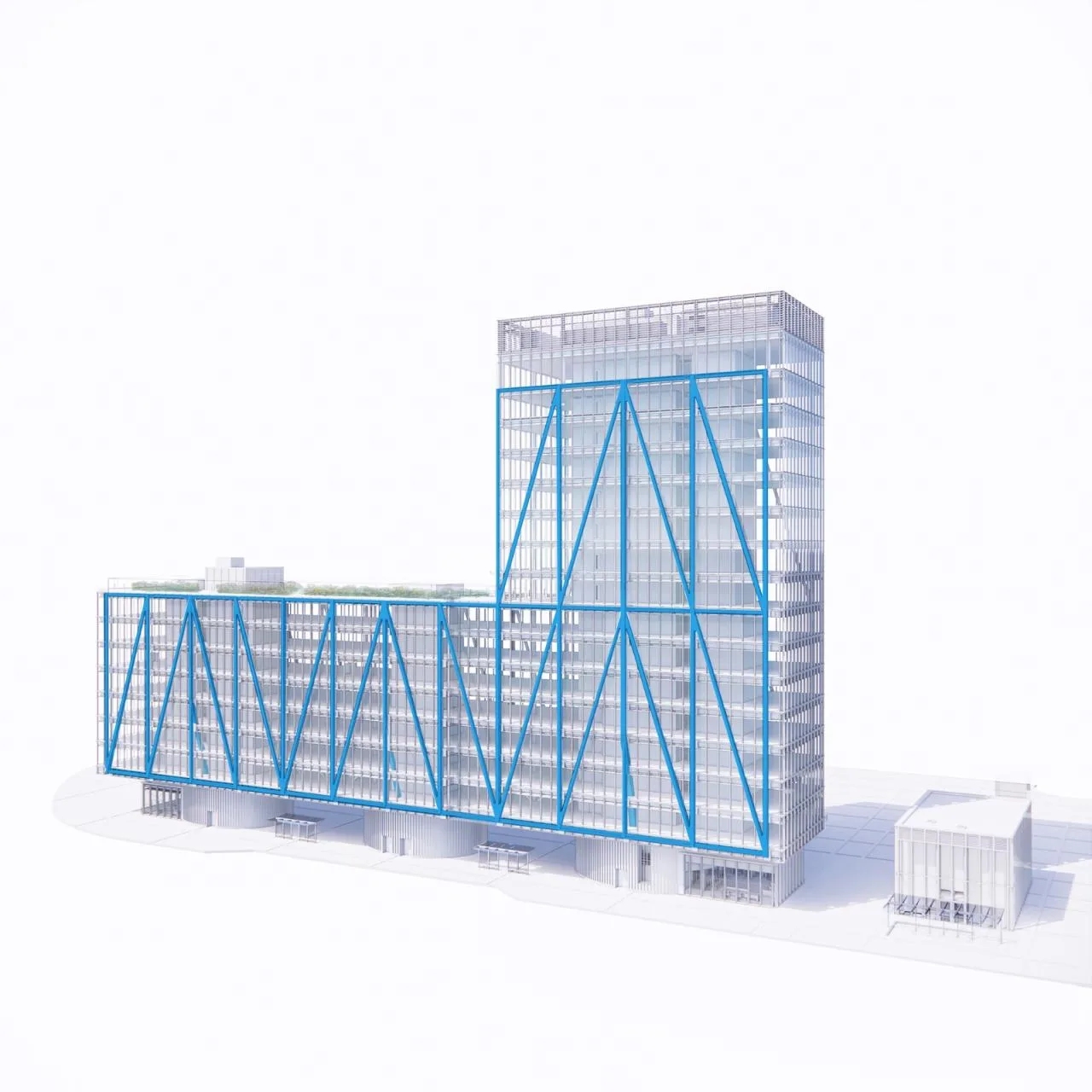 BIM Architecture | Blue 'Bones', EXO Office Building/Shay Cleary Architects