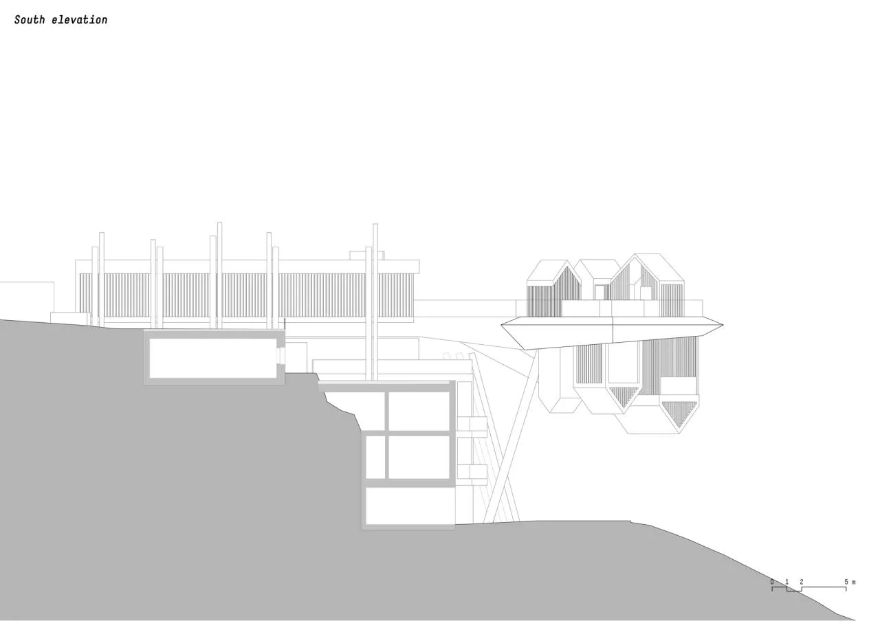 BIM Architecture | 'Inverted' Architecture, Hubertus Hotel Expansion/noa* - South Elevation View