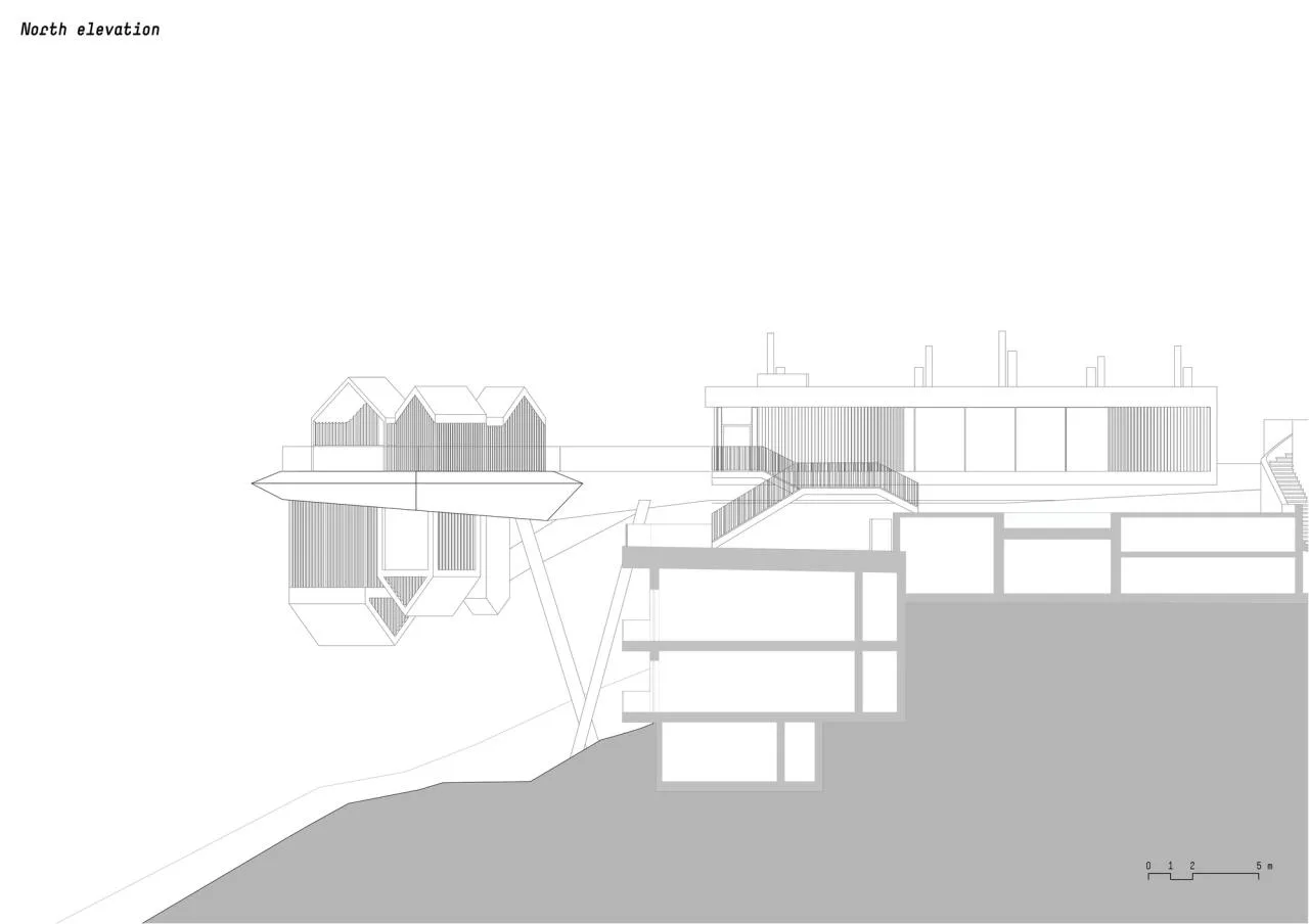 BIM Architecture | 'Inverted' Architecture, Hubertus Hotel Expansion/noa* - North Elevation View