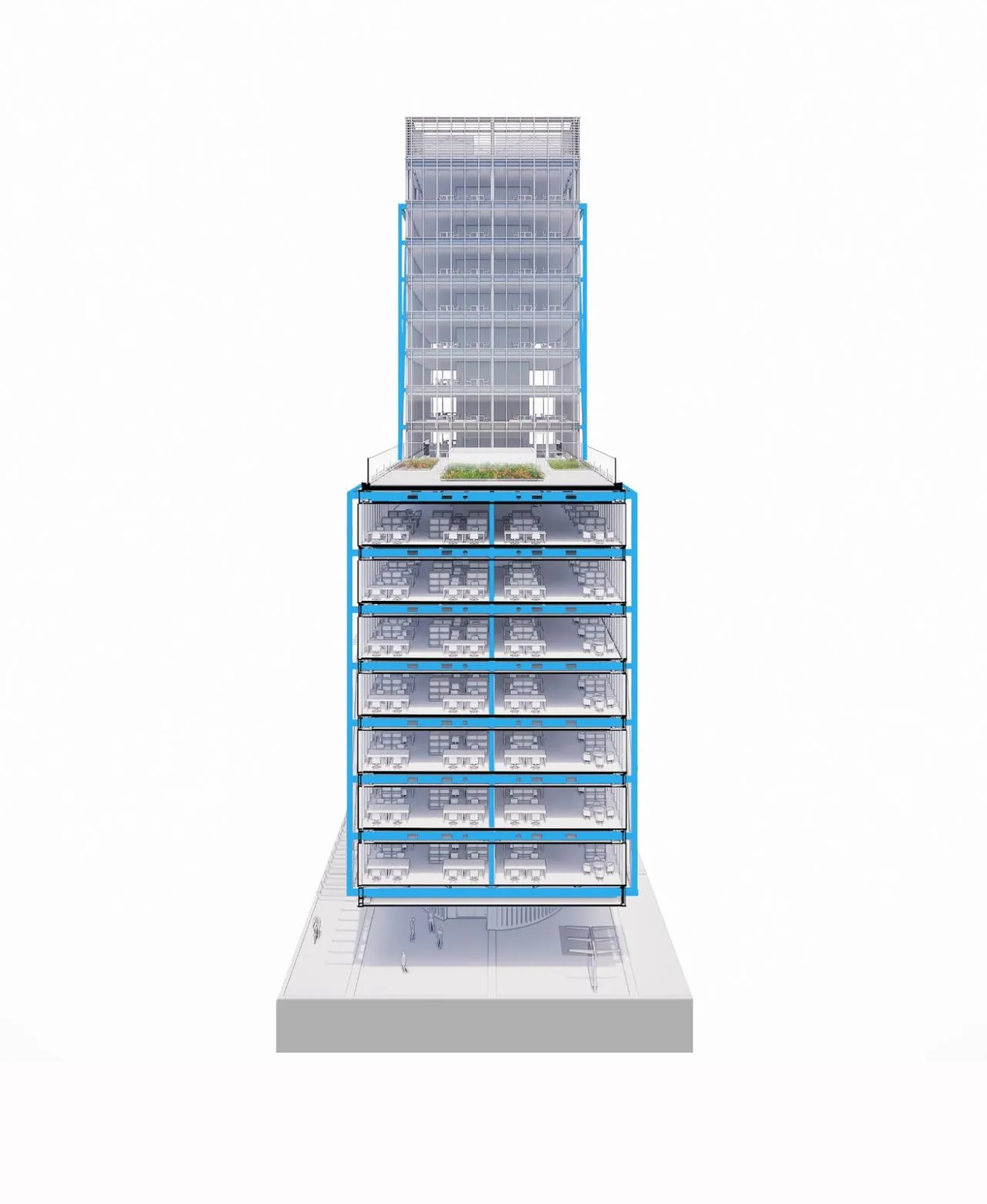 BIM Architecture | Blue 'Bones', EXO Office Building/Shay Cleary Architects