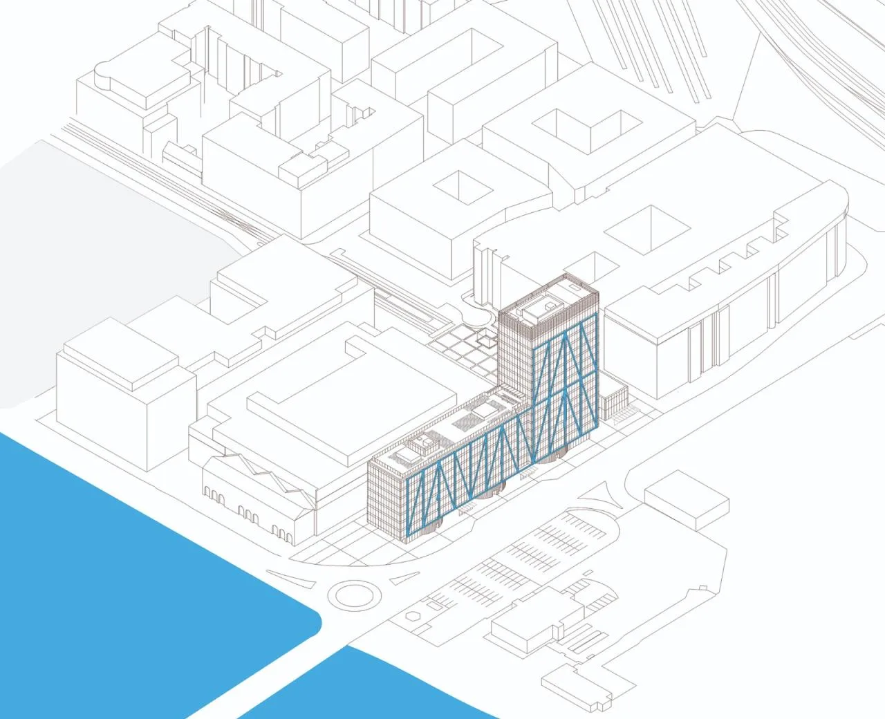 BIM Architecture | Blue 'Bones', EXO Office Building/Shay Cleary Architects