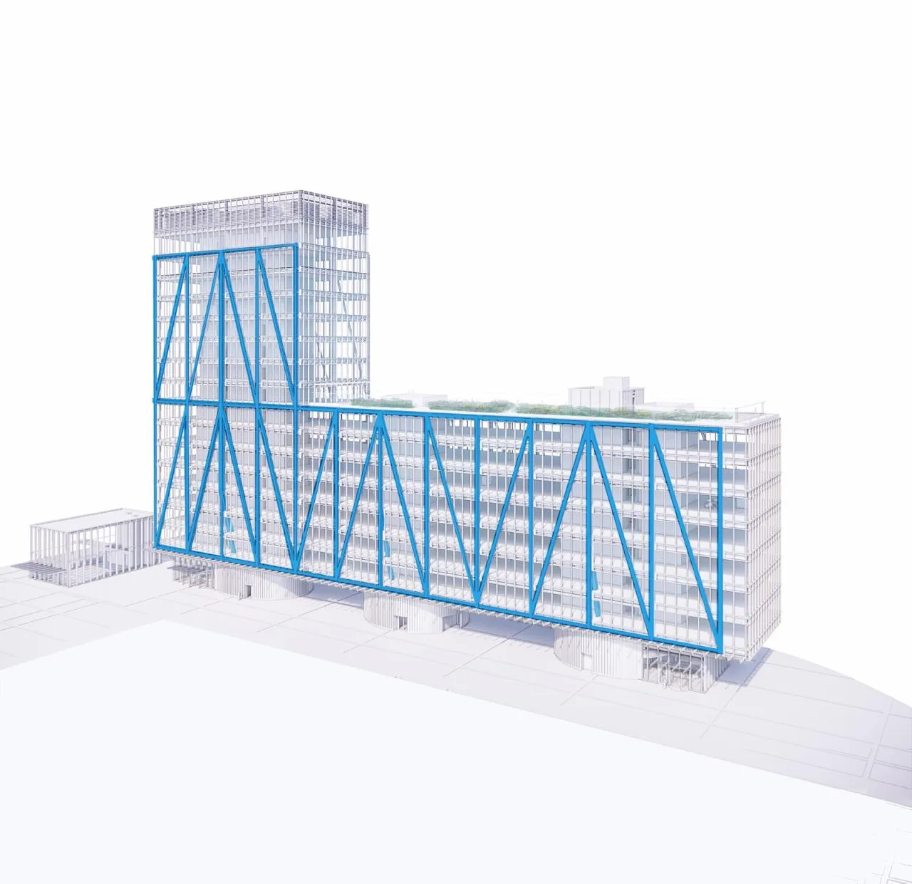 BIM Architecture | Blue 'Bones', EXO Office Building/Shay Cleary Architects