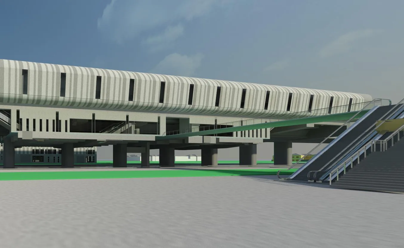 Subway Station BIM Model Civil BIM Model+Integrated BIM Model for Mechanical and Electrical Pipelines