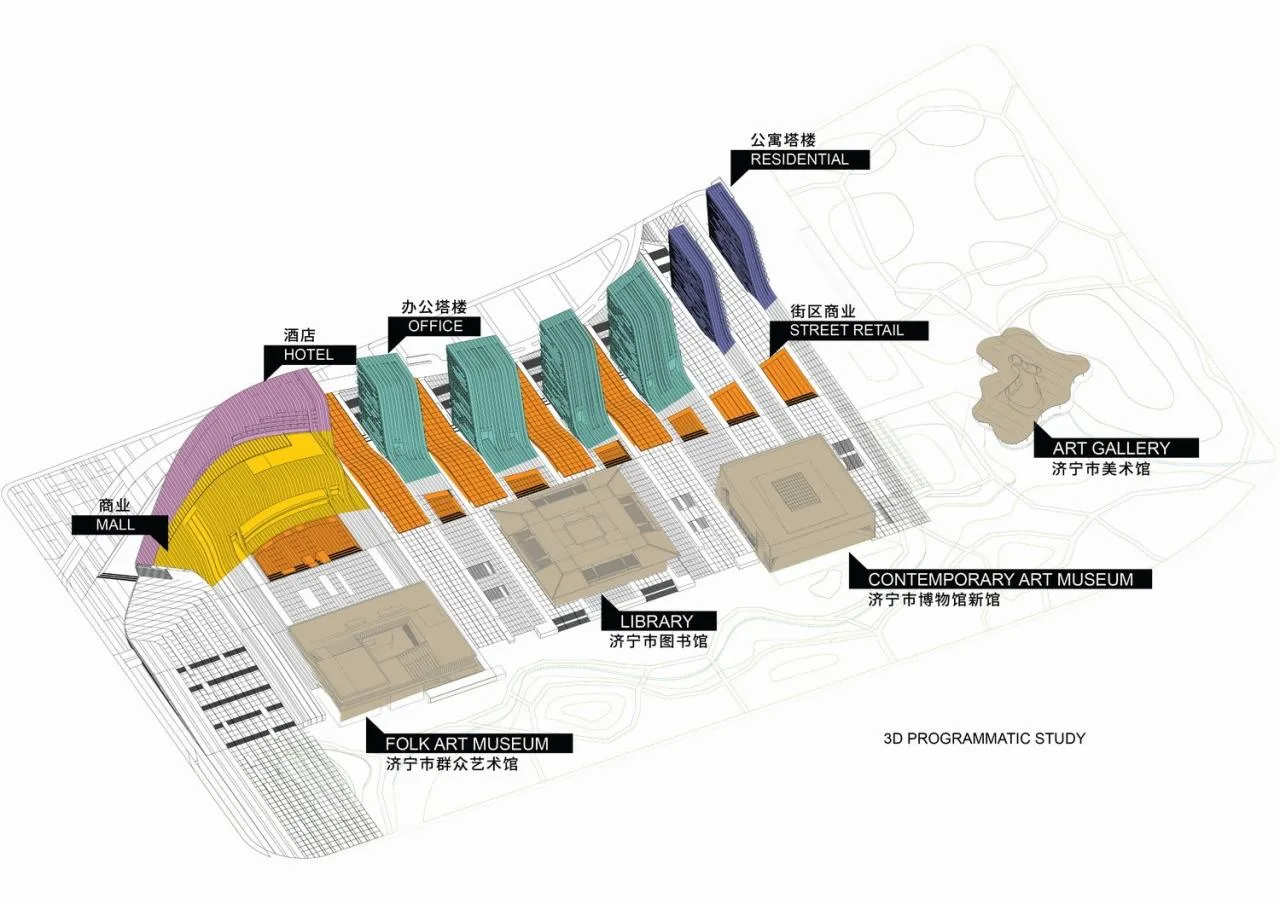 BIM Architecture | High Mountains and Flowing Waters, Inclusive Urban Culture New Business Card - Jining Cultural Center Phase III Cultural Industry Park/Laguarda. Low Architects (LLA)
