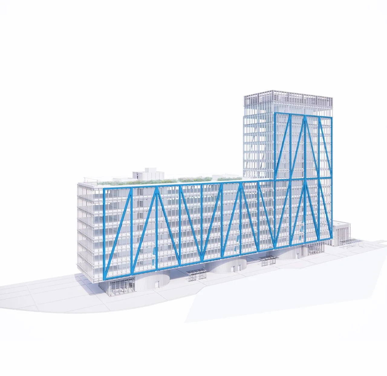 BIM Architecture | Blue 'Bones', EXO Office Building/Shay Cleary Architects
